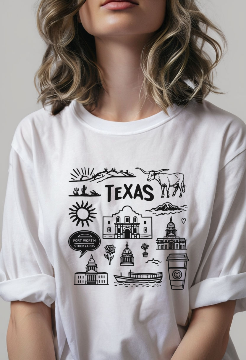 Texas Places in Texas T shirt