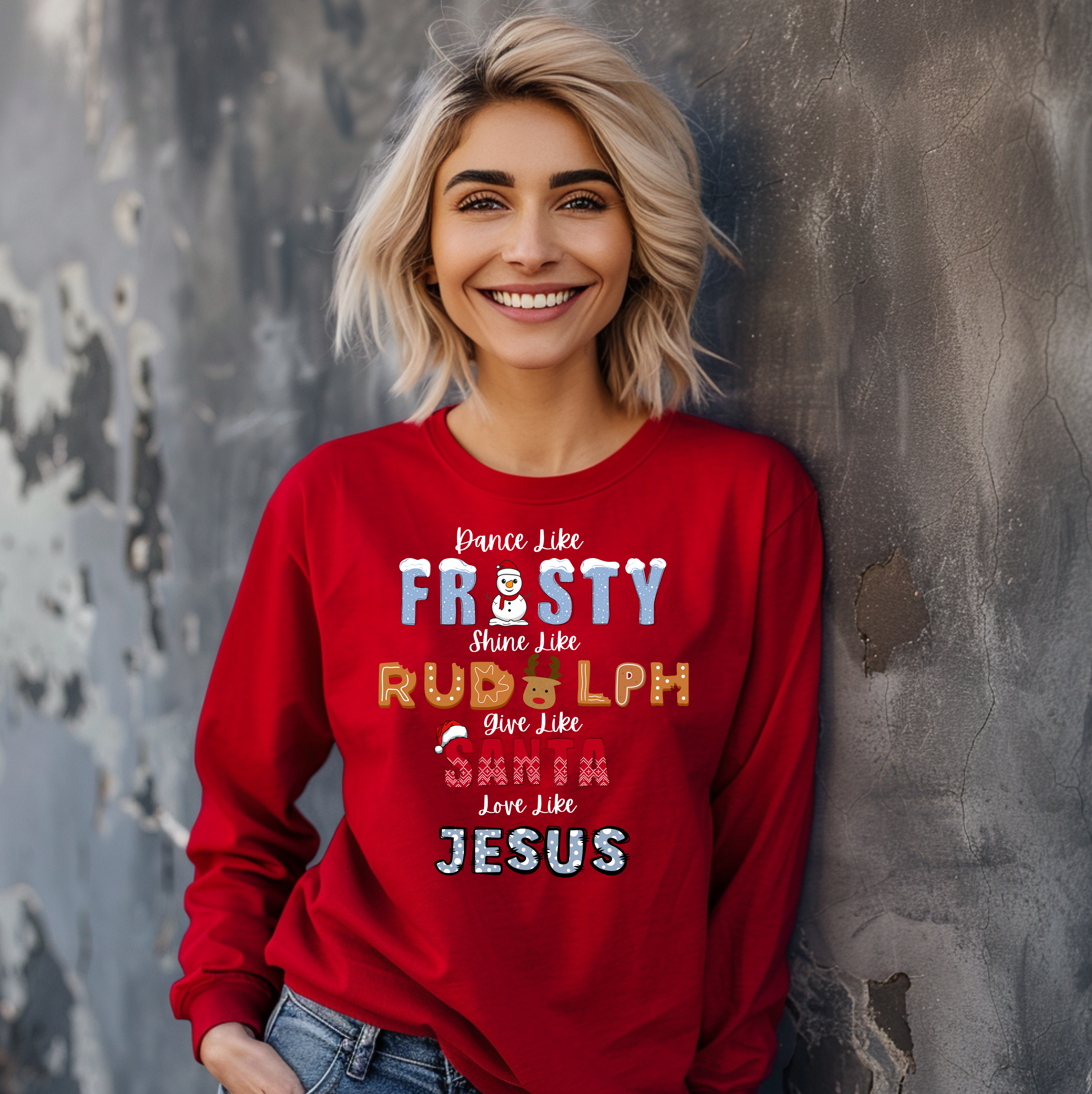 Dance Like Frost, Shine like Rudolph Christmas Long Sleeve Tee