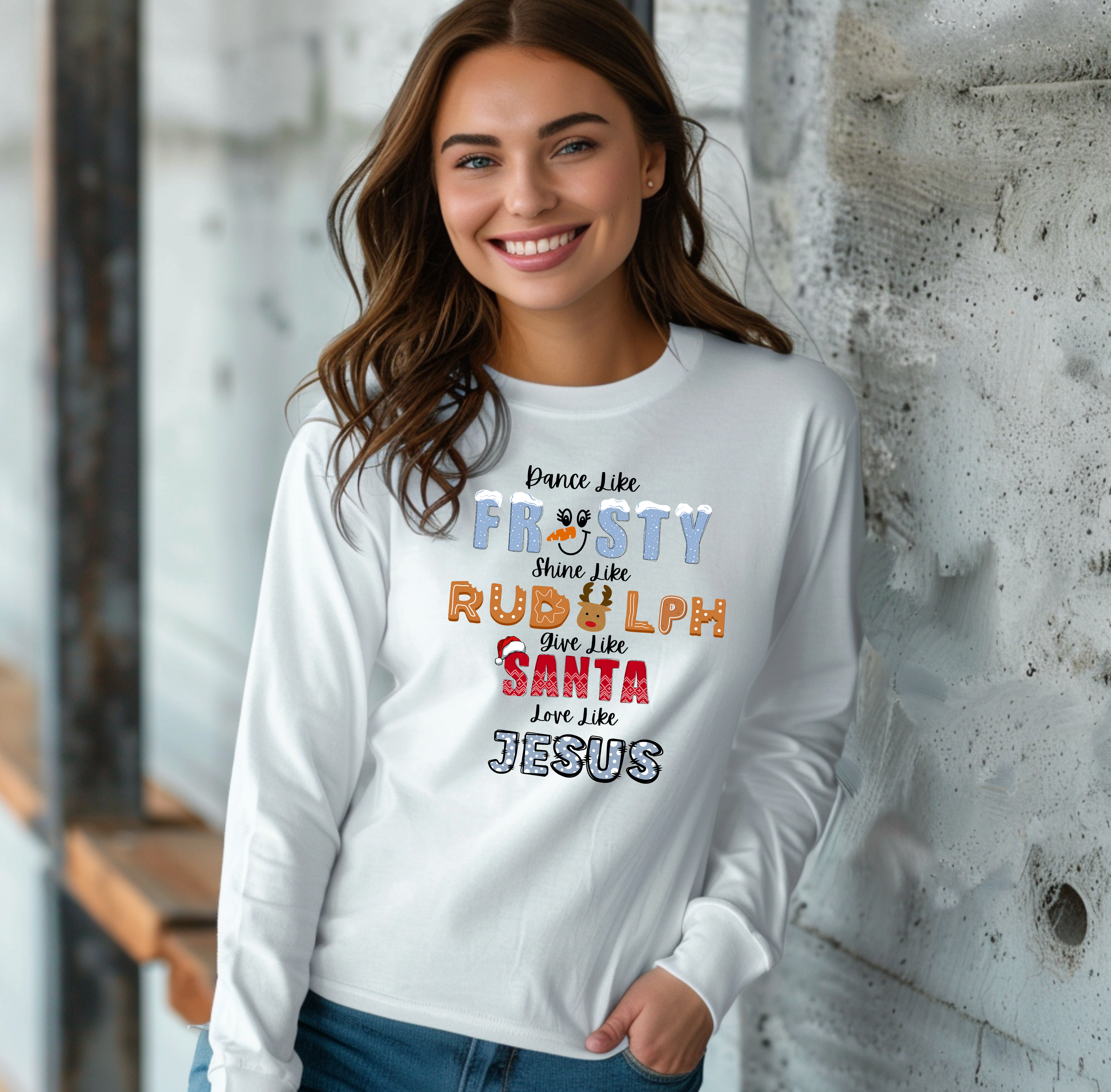 Dance Like Frost, Shine like Rudolph Christmas Long Sleeve Tee