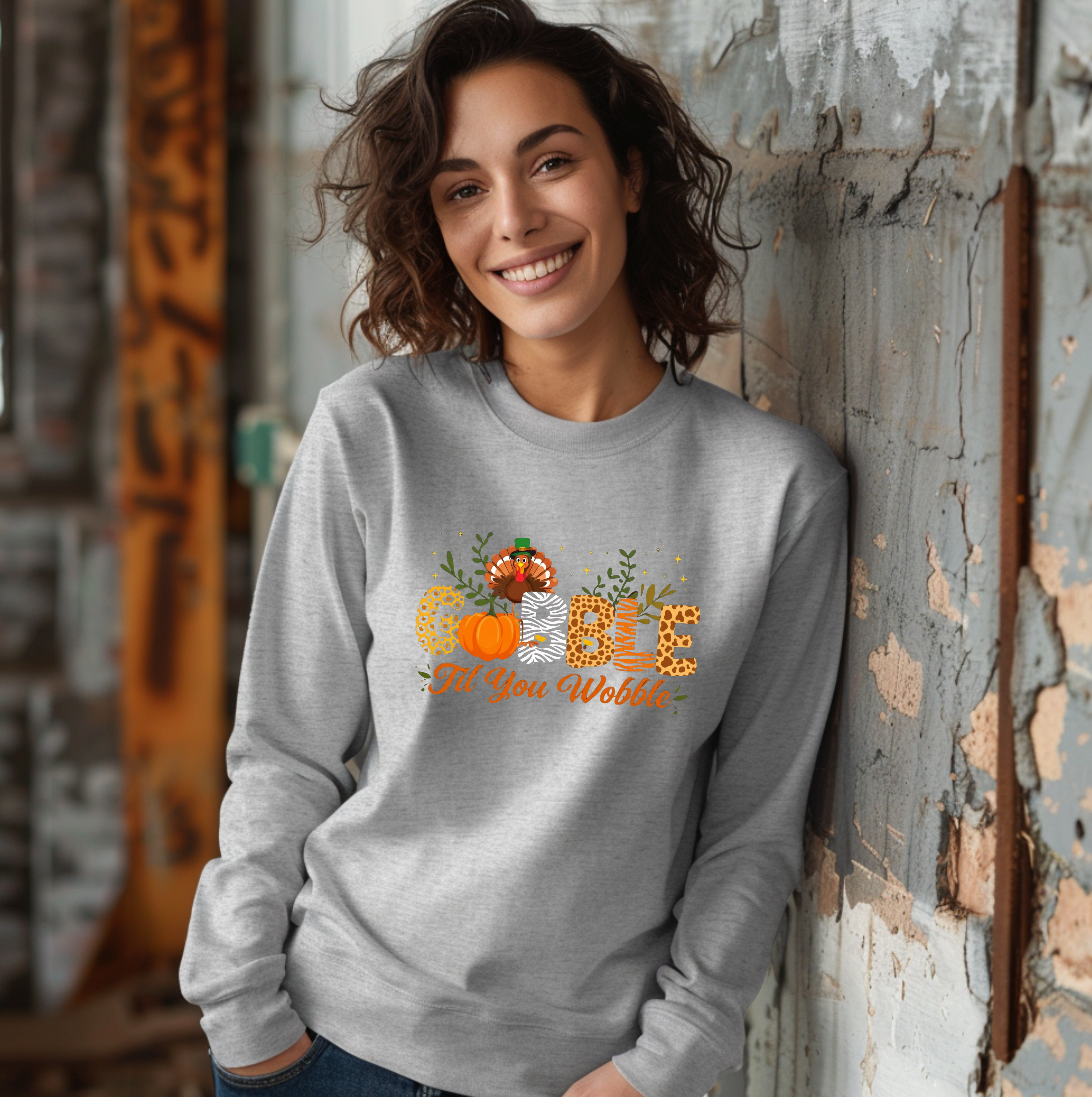 Gobble til you Wobble Thanksgiving Long Sleeve T-shirt