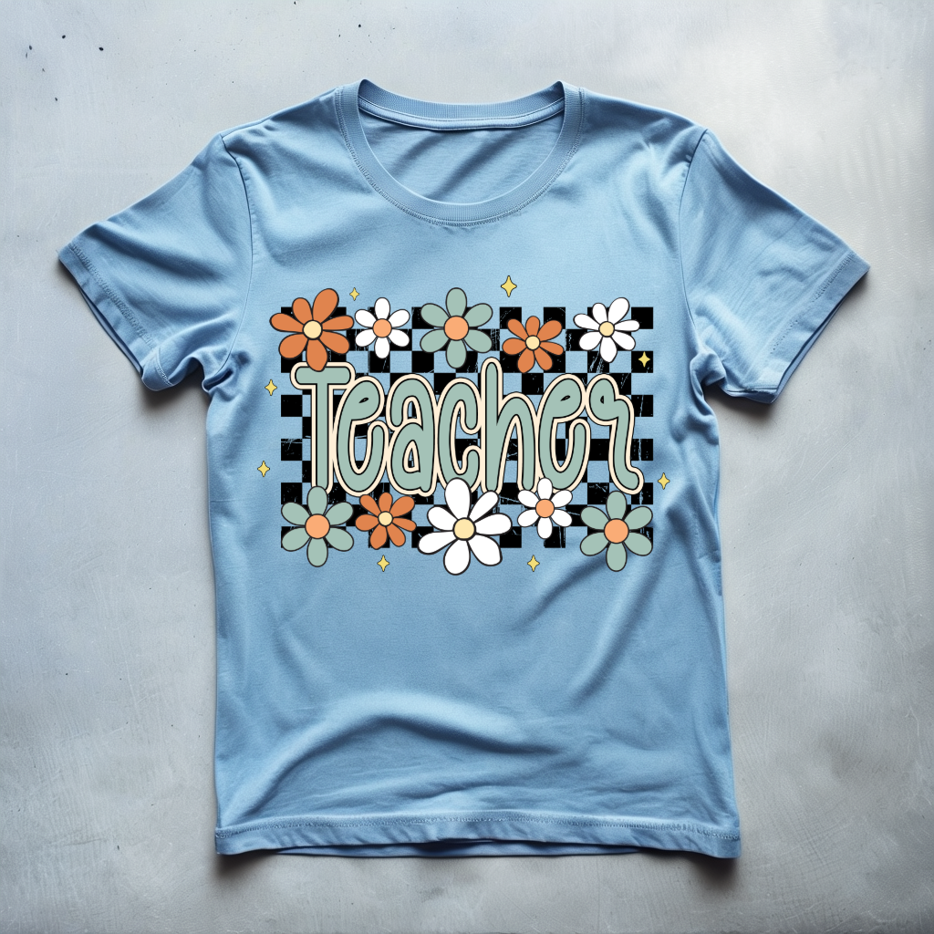 Teacher Tshirt with Daisies