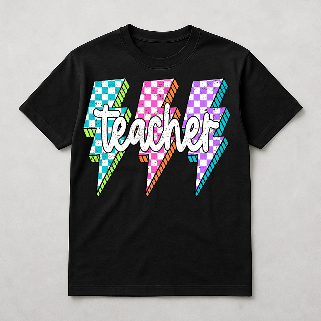 Teacher with Lightning Bolt T shirt