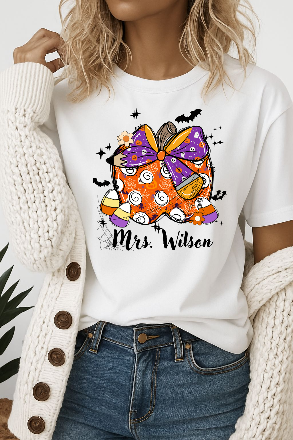 Whimsical Pumpkin with Teacher's name