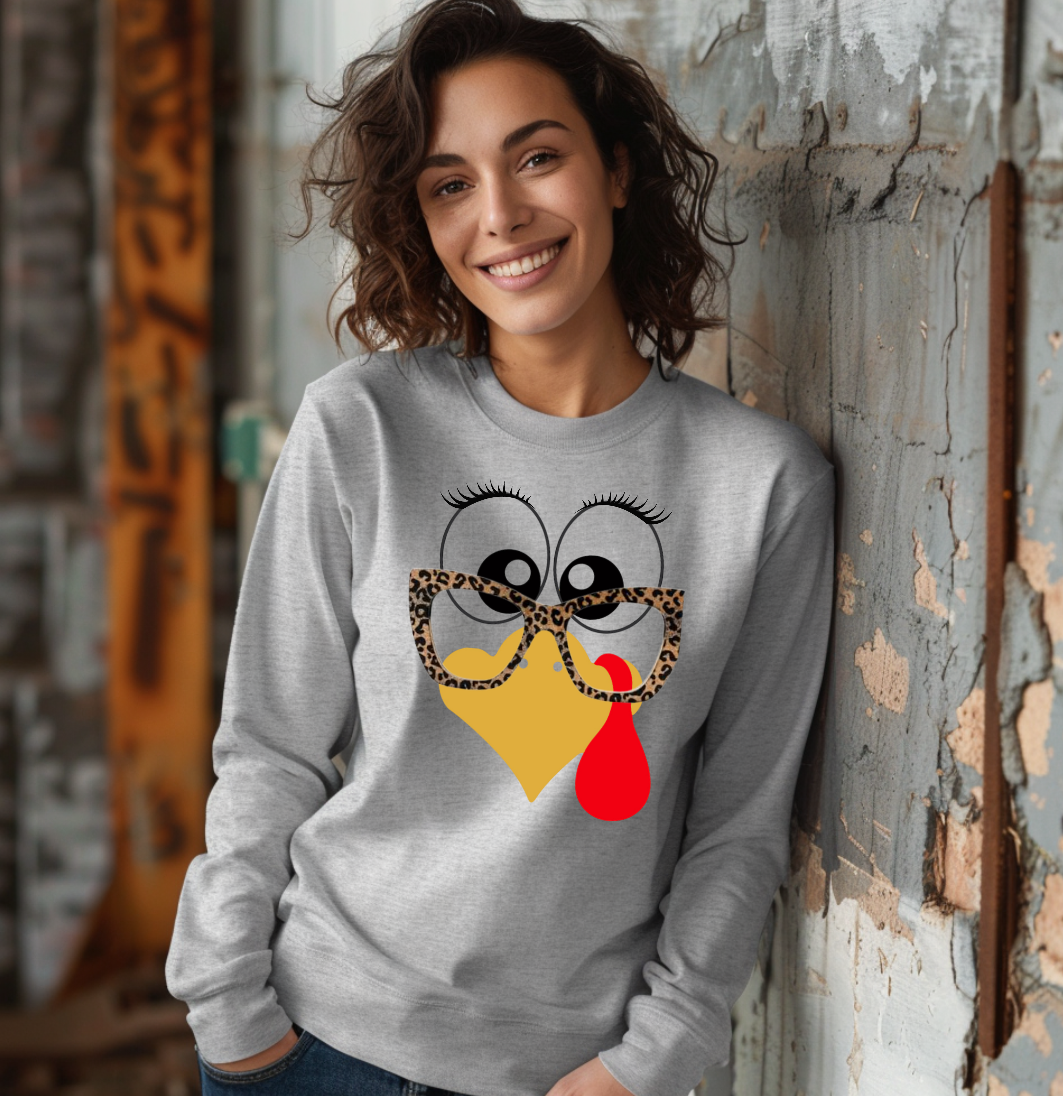 Turkey Teacher with glasses Thanksgiving Long Sleeve T-shirt (Copy)
