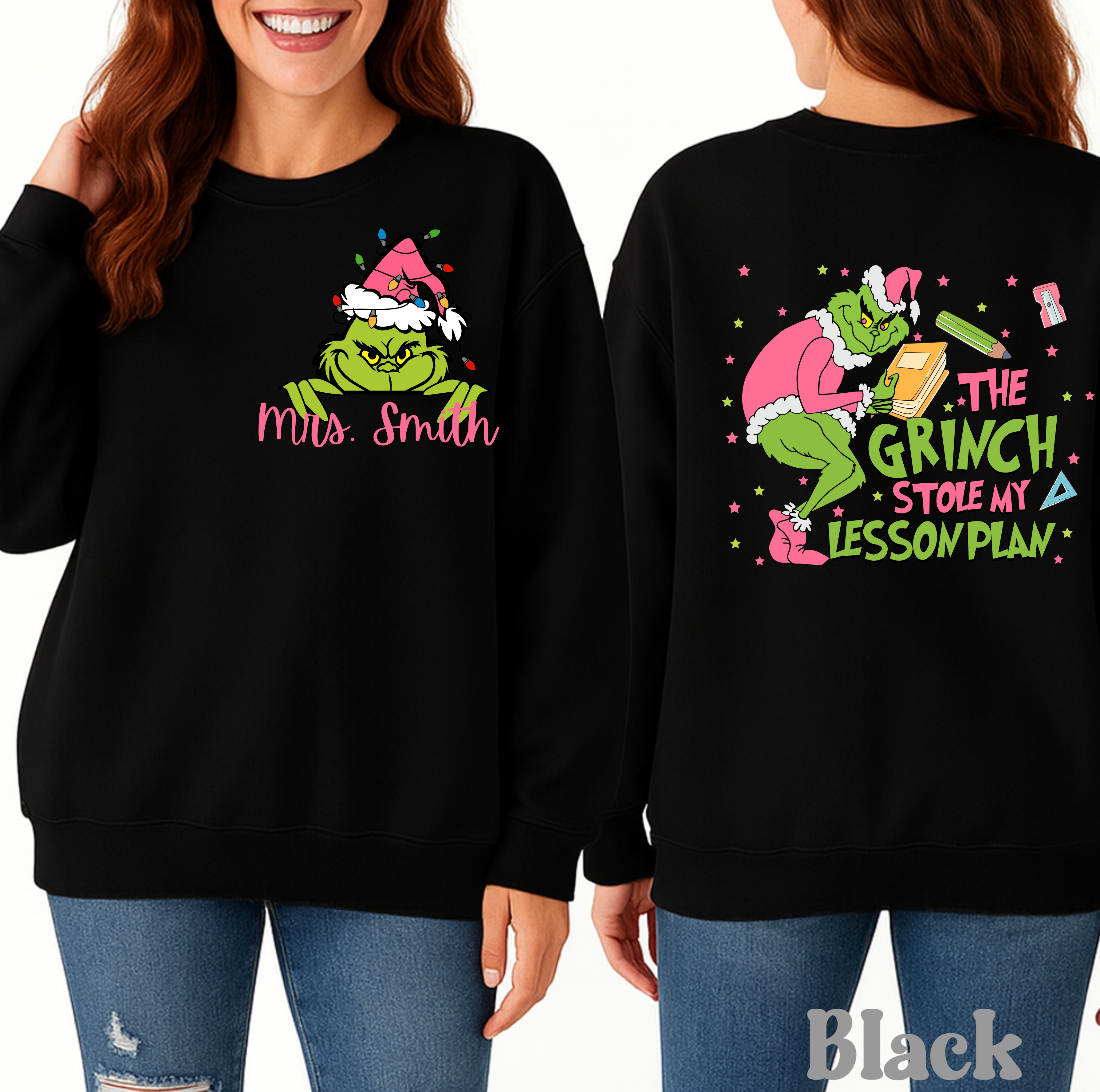 Grinch Stole My Lesson Plans Personalized  Long Sleeve T-shirt