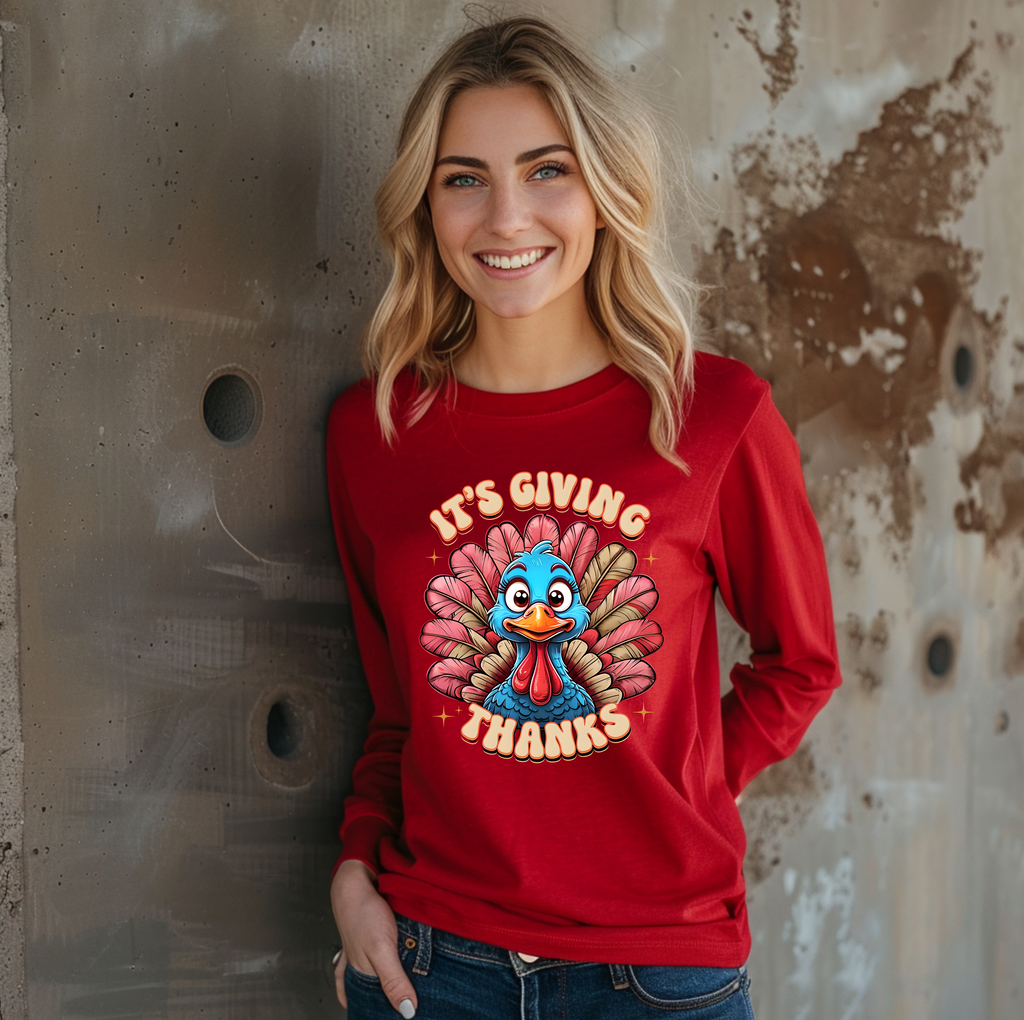 Turkey Give Thanks Thanksgiving Long Sleeve T-shirt (Copy)