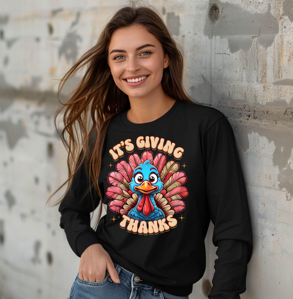 Turkey Give Thanks Thanksgiving Long Sleeve T-shirt (Copy)