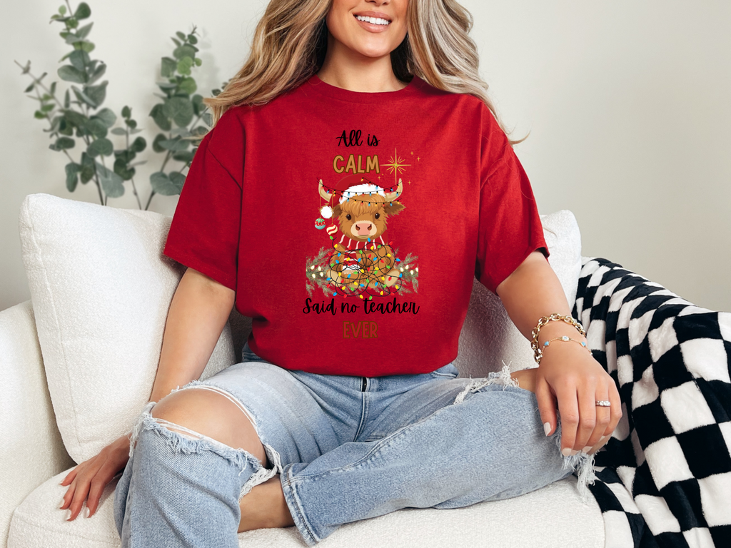 Christmas Highland Cow All is Calm