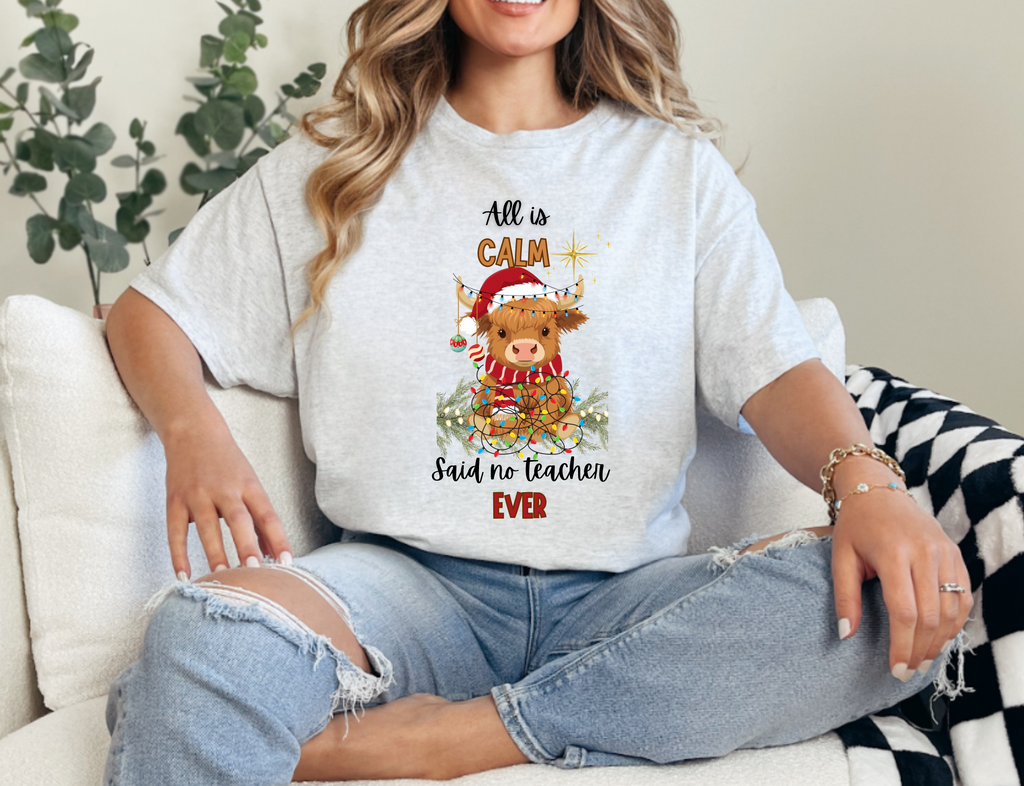 Christmas Highland Cow All is Calm