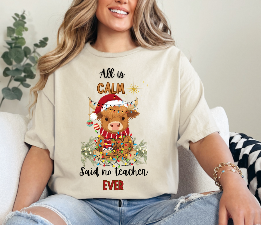 Christmas Highland Cow All is Calm