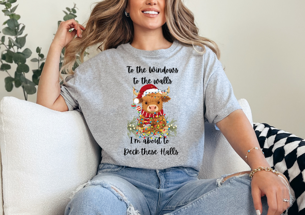 Christmas Highland Cow "To the window to the walls
