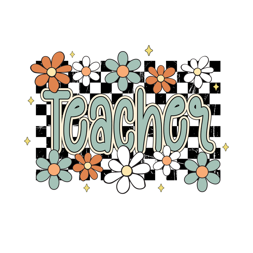 Teacher Tshirt with Daisies