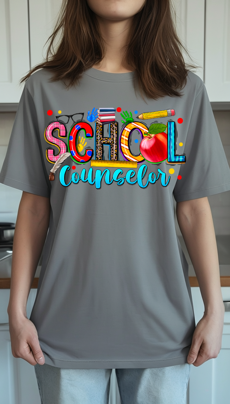 Counselor Shirt with school graphics