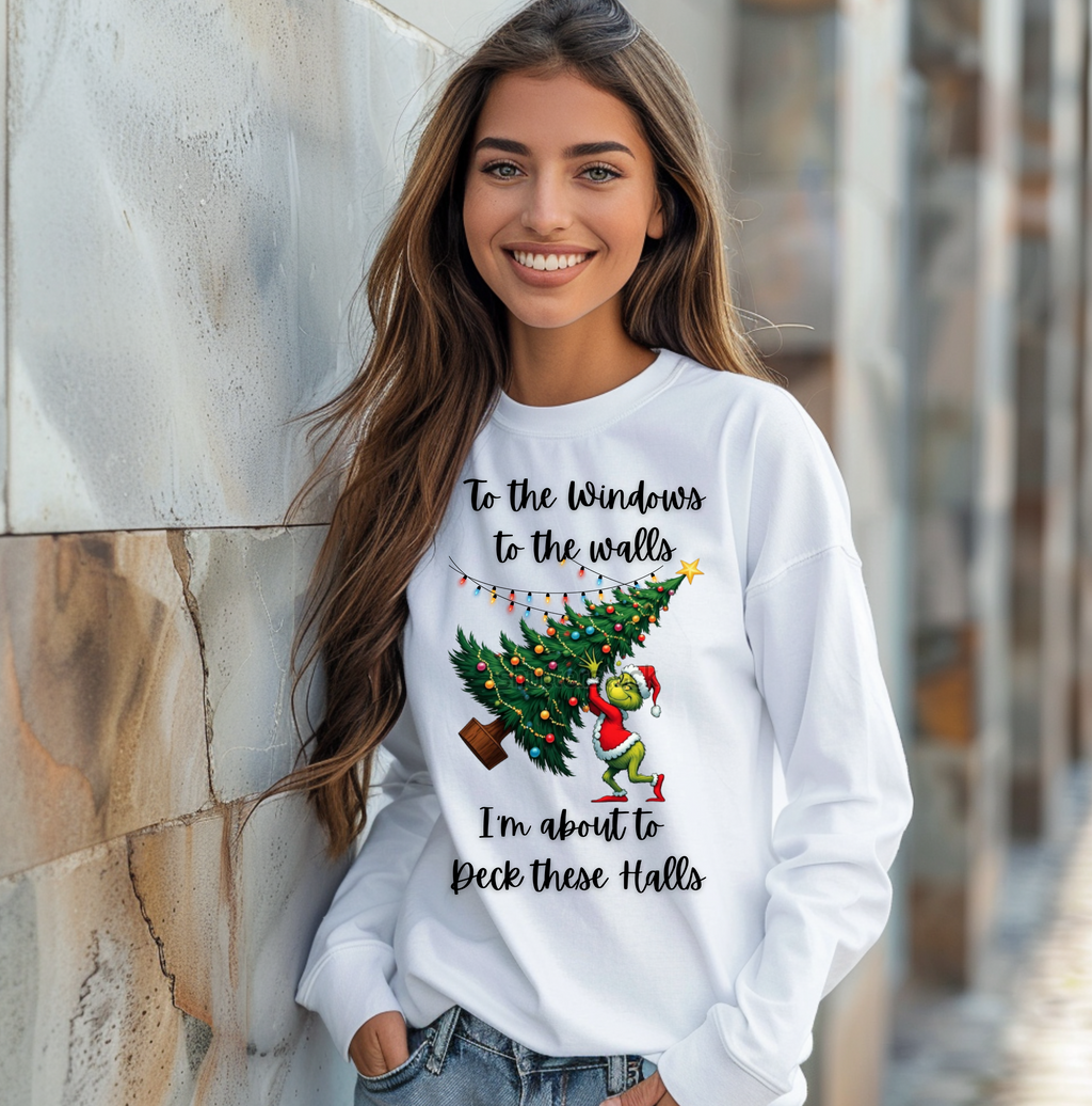 To the Windows to Walls Grinch with Christmas Tree Long Sleeve